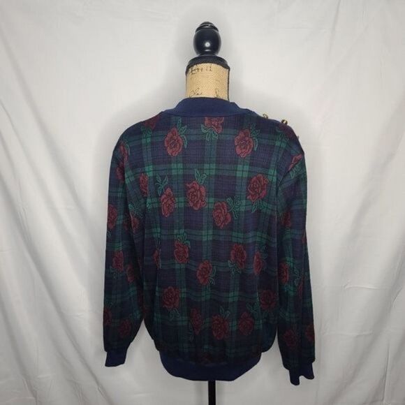 Vintage 80's Dark Cottagecore Rose Top Large / Dark Bohemian - Picture 3 of 11